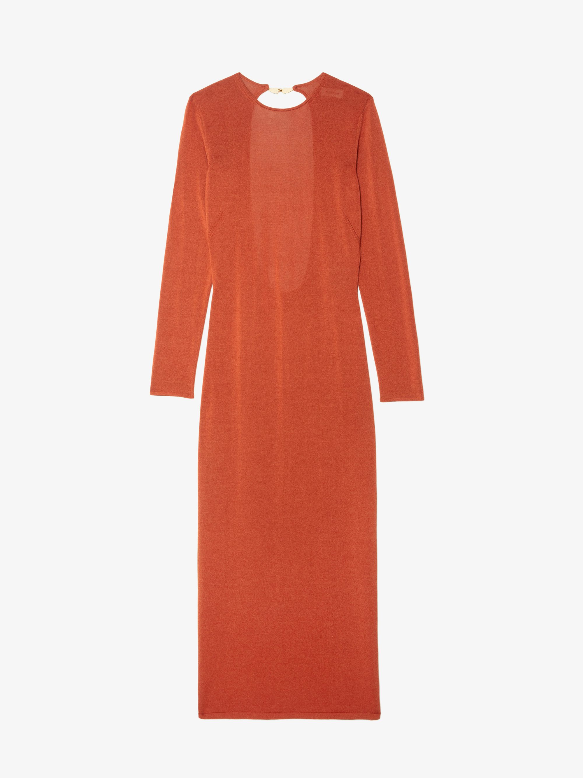 Sarra Dress - Long dress with open back and wing closure.